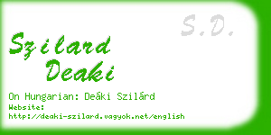 szilard deaki business card