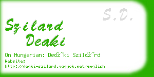 szilard deaki business card